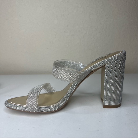 Badgley Mischka Lucero Heeled Sandal – Women's Two-Band Mule With Light Padding For Comfort